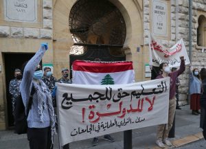 AUB Students protest in Beirut
