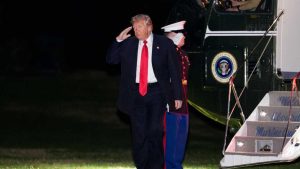 President Trump Arrives At The White House After Weekend At Mar-A-Lago