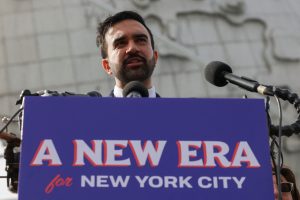 New York City mayor-elect Zohran Mamdani holds a press conference in the Queens borough of New York City