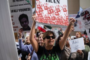 Protest at UNICEF office against Iran gender based violence in San Francisco