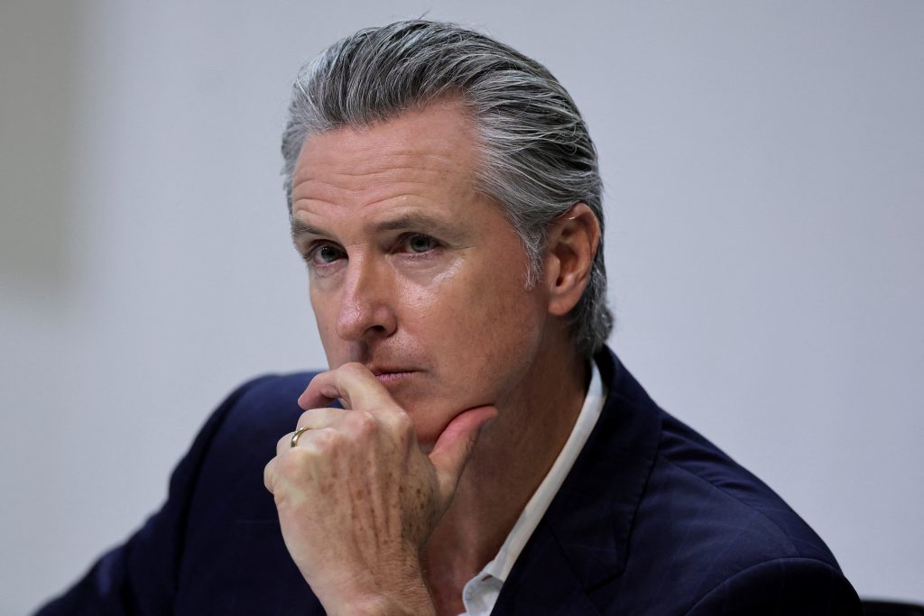 California Governor Gavin Newsom attends a press conference the UN Climate Change Conference (COP30), in Belem