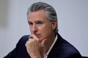 California Governor Gavin Newsom attends a press conference the UN Climate Change Conference (COP30), in Belem