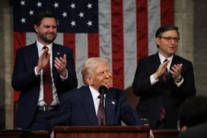 U.S. President Trump delivers a speech to a joint session of Congress